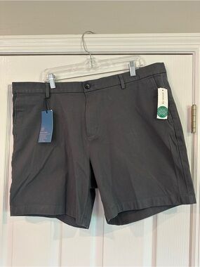 Men's Dark Gray Flat Front Chino Shorts